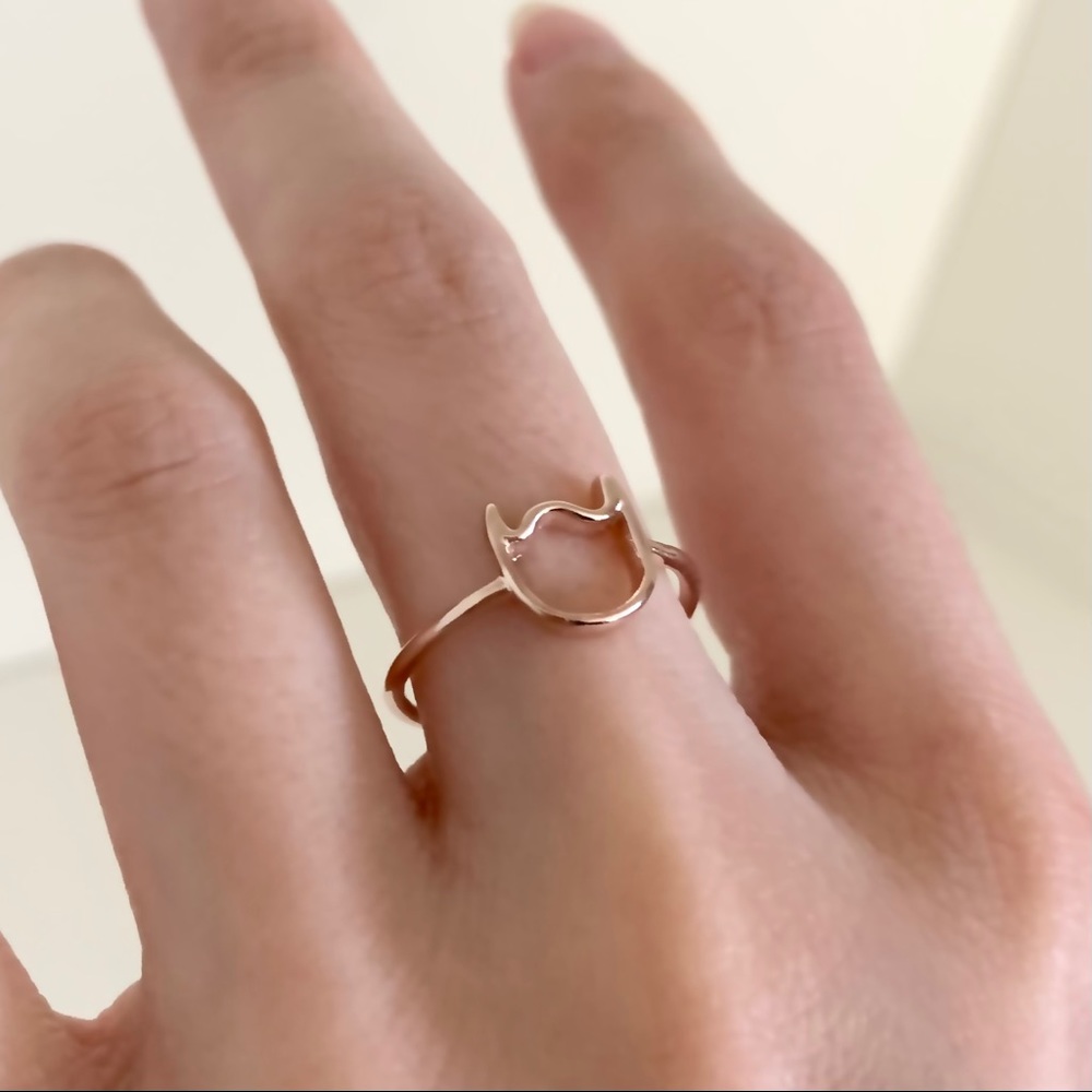 NWOT Rose gold cat ring